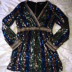 Multi-color sequin dress